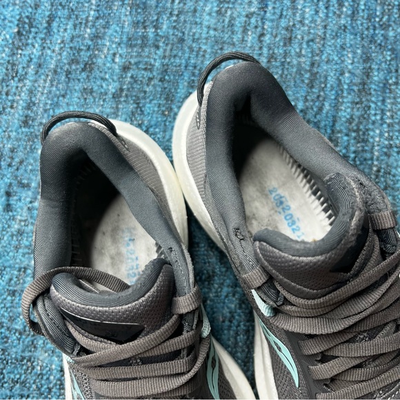 Saucony Triumph 21 Running Shoes in Gravel Grey Light Blue - Picture 6 of 11